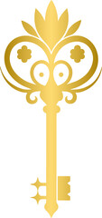 Golden decorative key