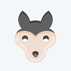 Icon Wolf. related to Animal Head symbol. flat style. simple design editable. simple illustration. cute. education