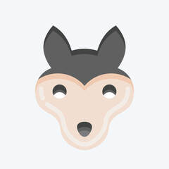 Icon Wolf. related to Animal Head symbol. flat style. simple design editable. simple illustration. cute. education