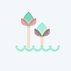 Icon Tulips 2. related to Flora symbol. flat style. simple illustration. plant. Oak. leaf. rose