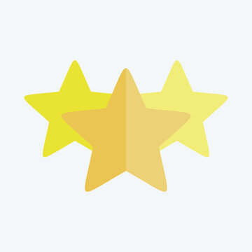 Icon Three Stars. related to Stars symbol. flat style. simple design editable. simple illustration. simple vector icons