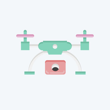 Icon drone and Aerial Imaging. related to Photography symbol. flat style. simple design editable. simple illustration