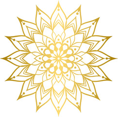 Golden floral mandala