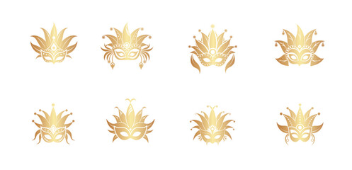 Golden Carnival mask, mardi gras mask