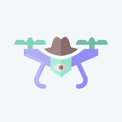 Icon Spy Drone. related to Drone symbol. flat style. simple design editable. simple illustration