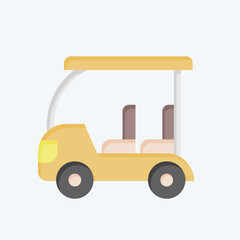 Icon Golf Cart. related to Golf symbol. flat style. simple design editable. simple illustration