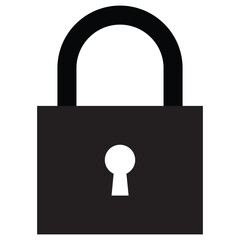 Lock icon collection. Locked and unlocked black line icon set. Flat security symbol. Vector file illustration. EPS 10. 