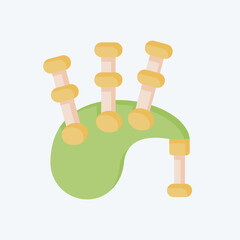 Icon Bagpipes. related to Celtic symbol. flat style. simple design editable. simple illustration