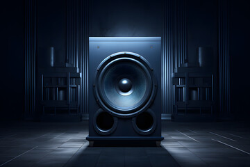 low-frequency audio speaker for listening to music. subwoofer. wideband sound system.