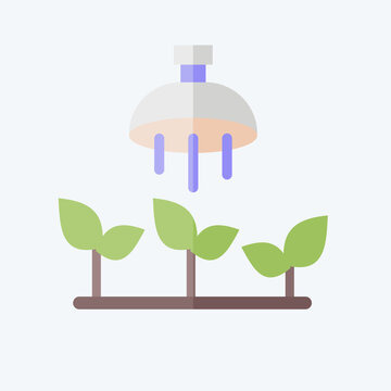 Icon Watering. related to Agriculture symbol. flat style. simple design editable. simple illustration