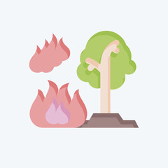 Icon Forest Fires. related to Nuclear symbol. flat style. simple design editable. simple illustration