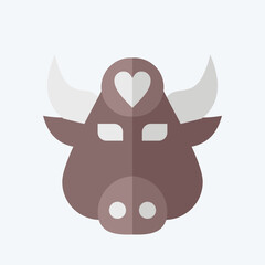 Icon Buffalo. related to Animal symbol. flat style. simple design editable. simple illustration