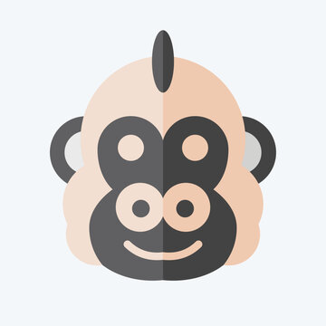 Icon Gorilla. related to Animal symbol. flat style. simple design editable. simple illustration