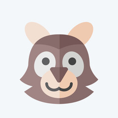 Icon Raccoon. related to Animal symbol. flat style. simple design editable. simple illustration
