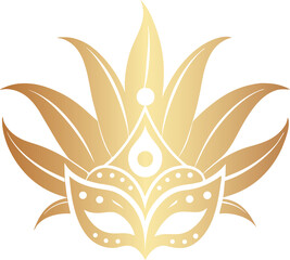 Golden carnival mask, mardi gras mask © N2