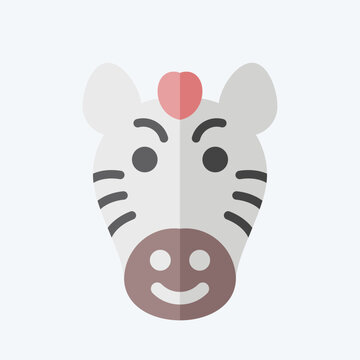 Icon Zebra. related to Animal symbol. flat style. simple design editable. simple illustration