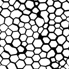 geometric shapes of Honey comb pattern design in white and black .