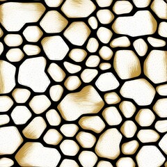 geometric shapes of Honey comb pattern design in black and gold  .