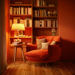 Cozy Home Interior with Warm Reading Nook