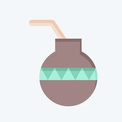 Icon Calabash. related to American Indigenous symbol. flat style. simple design editable. simple illustration