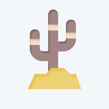 Icon Cactus. related to American Indigenous symbol. flat style. simple design editable. simple illustration