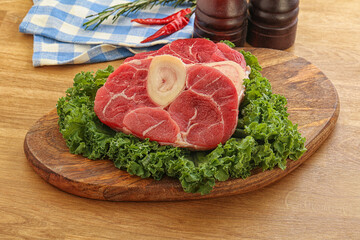 Raw ossobuco beef meat for cooking