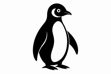 vector-of-penguin-black-silhouette-white-background.