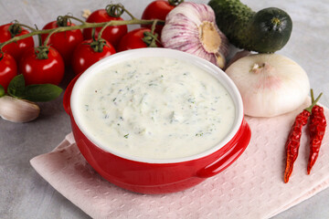 Traditional delicious appetizer; greek tzatziki (Turkish name; cacik)