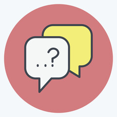 Icon Question. suitable for Feedback symbol. Color Mate Style. simple design editable. design template vector. simple symbol illustration