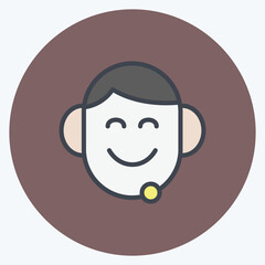 Obraz premium Icon Support. suitable for Feedback symbol. Color Mate Style. simple design editable. design template vector. simple symbol illustration
