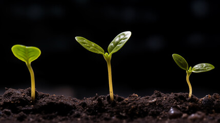 Green seedling illustrating concept of new life and development, close up