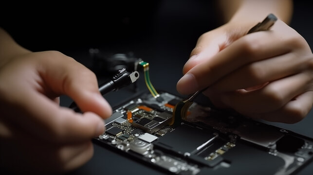 Repair and maintenance of a mobile phone. Repairing a mobile phone.
