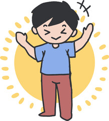 Radiant Positivity Glee and Glow in Warm Light Art Vector