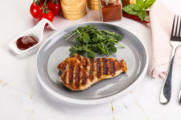 Delicous grilled pork meat steak