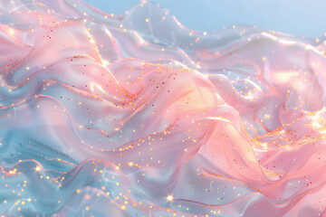 パステルカラーのティファニーブルーとピンク色の波模様の背景 - obrazy, fototapety, plakaty
