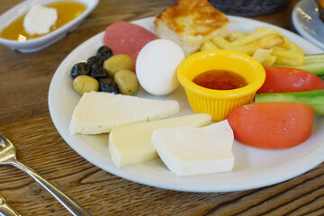 Turkish Breakfast Served on Table 