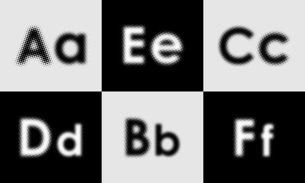 Set of Halftone initial letter logo template. Letter abcdef logo, Perfect for corporate, more technology brand identity