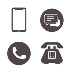 Phone icons set. Call sign and symbol. telephone symbol. Message symbol