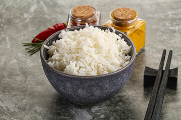 Steamed Basmati rice in the bowl