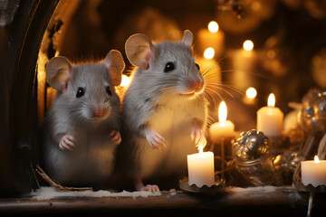 mouse hamster close-up. rodents and pests. fauna and biology