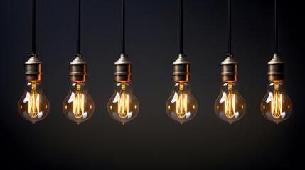 set of electric lamps on a dark wall background. electric lamp. home interior and equipment. lighting in the house