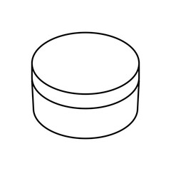 Cosmetic container vector linear icon isolated on white background.