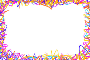 colorful pencil hand scribbled border elements