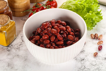 Canned red beans in the bowl