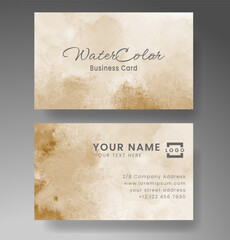 Beautiful business card template with watercolor