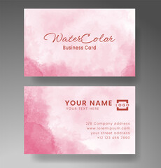 Beautiful business card template with watercolor