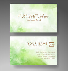 Beautiful business card template with watercolor