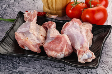 Raw turkey shoulder wing for cooking