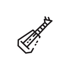 Bass Electric Guitar Line Icon
