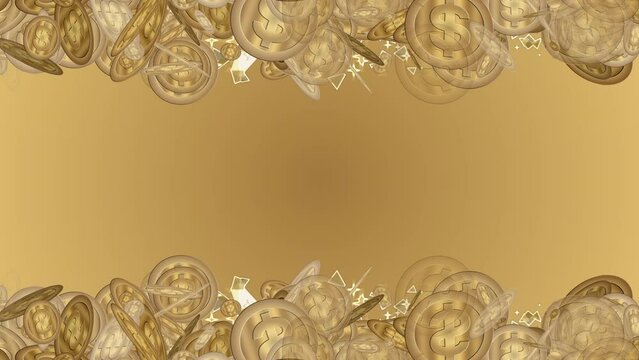 USD Dollar Golden Symbol Dollar Display Frame - 4k. animation of dollar icon, gold, currency, business, and finance concept.